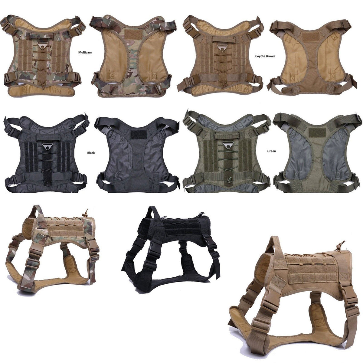 Tactical Scorpion Gear - D4 Dog K9 MOLLE Military Combat Edition Training Vest Harness
