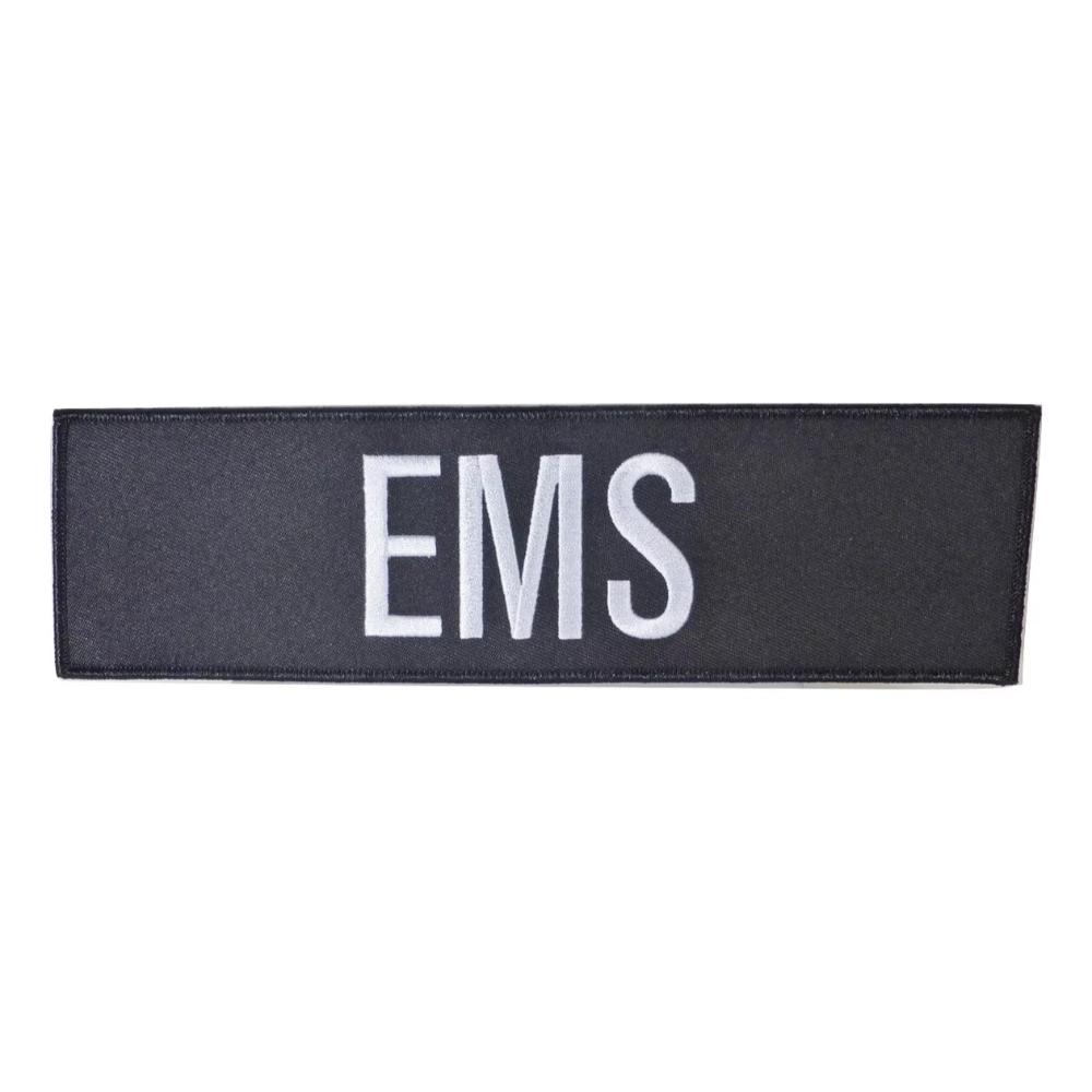 Tactical Scorpion Gear Embroidered Black and White EMS Insignia 2.5" x 9"
