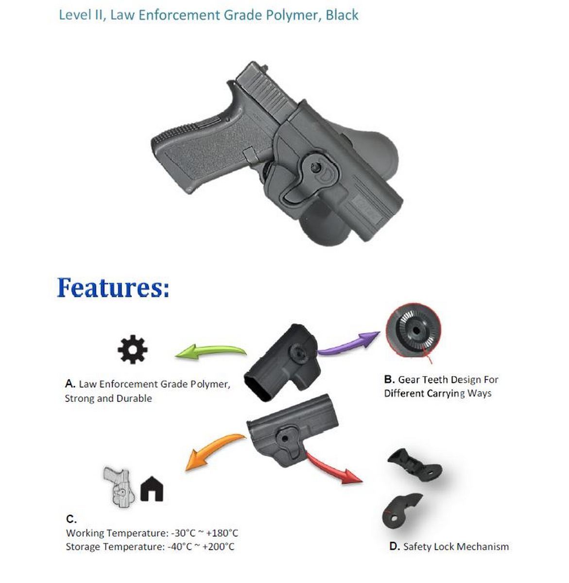 Tactical Scorpion Gear - Fits Makarov PM Modular Level II Retention Paddle Holster