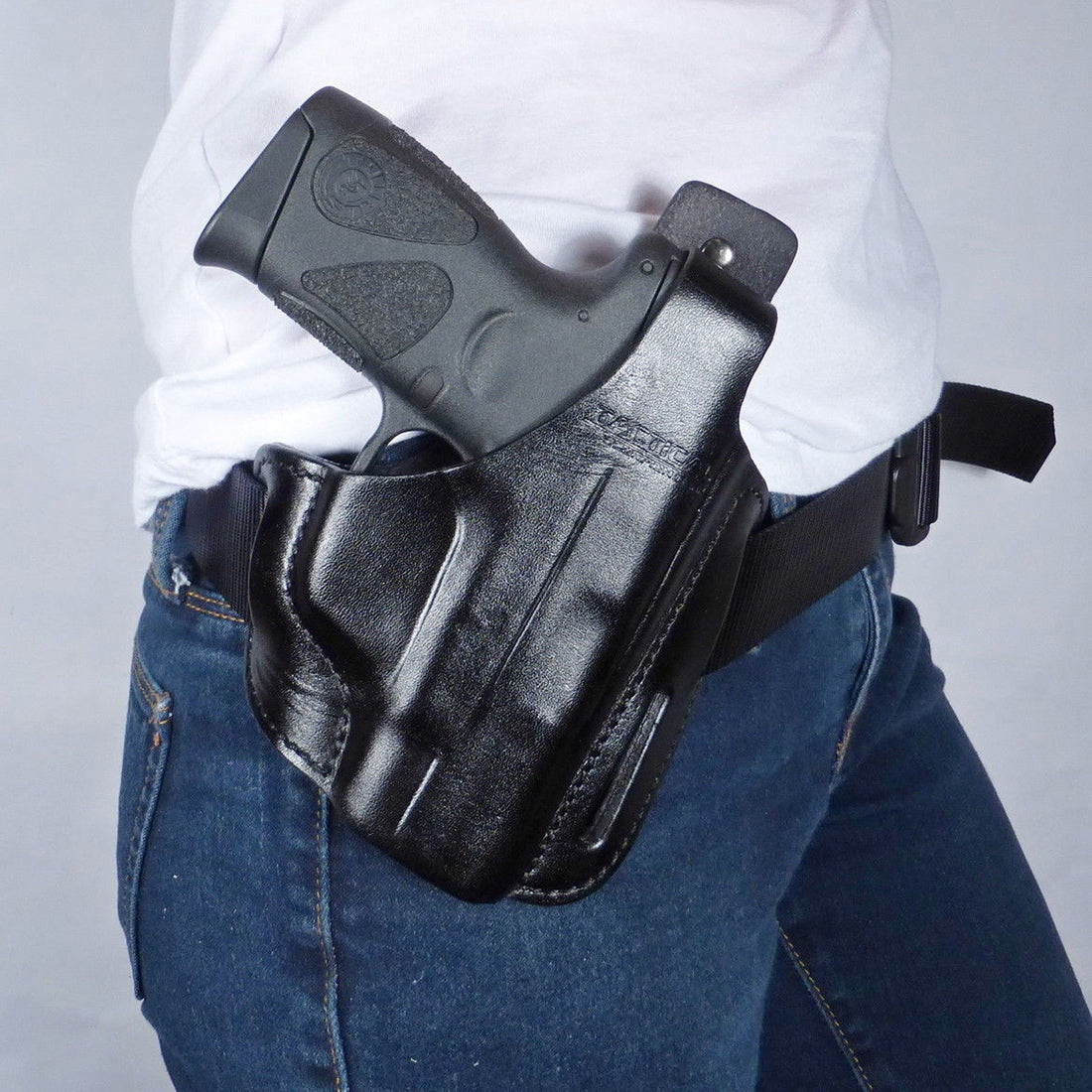 Tactical Scorpion Gear - For S&W M&P Shield Leather Holster- 3 slot Black