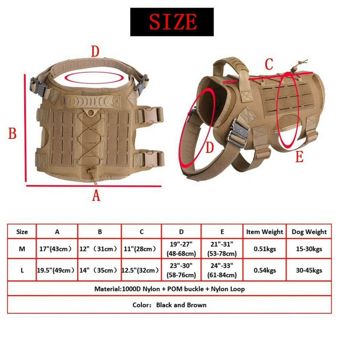 Tactical Scorpion Gear - Laser Cut Dog Training Vest Harness K9 Camo MOLLE D6