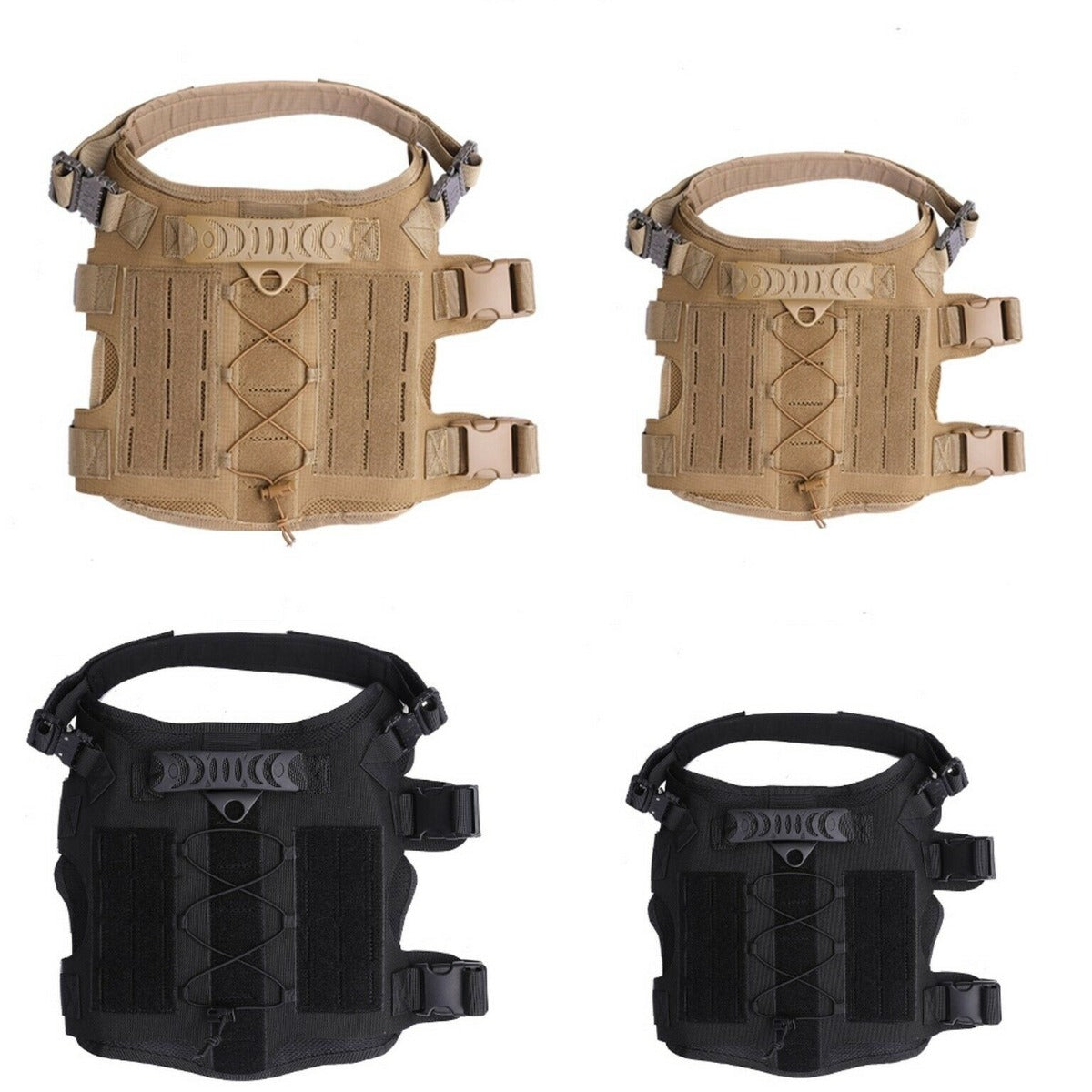 Tactical Scorpion Gear - Laser Cut Dog Training Vest Harness K9 Camo MOLLE D6