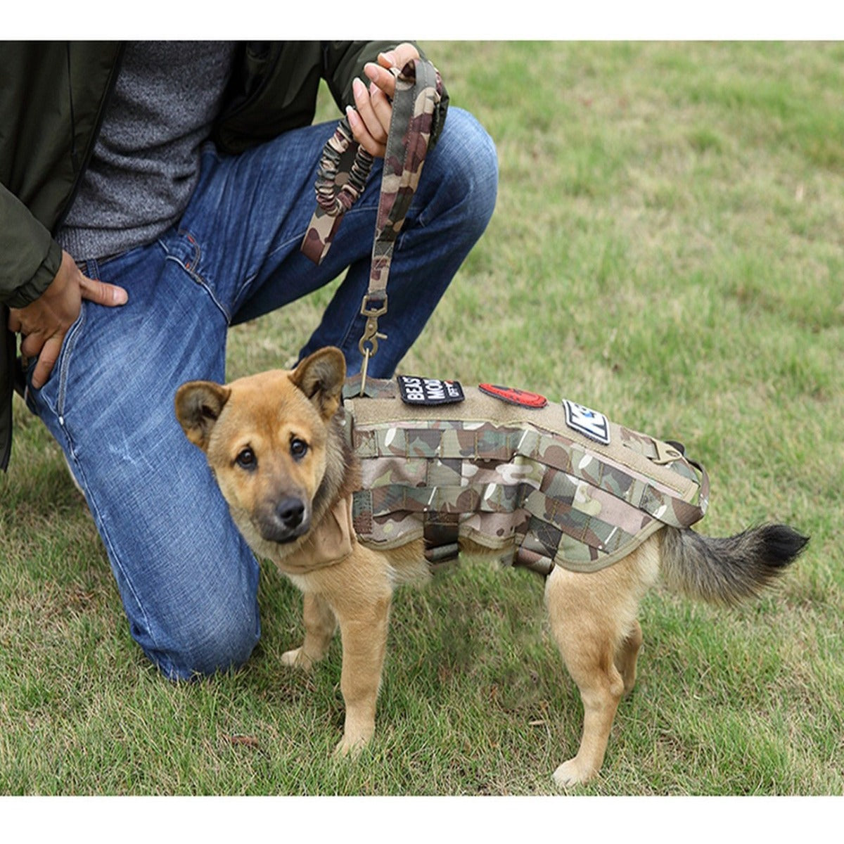 Tactical Scorpion Gear - Leash Canine Dog K9 Camo Military Training Vest Harness