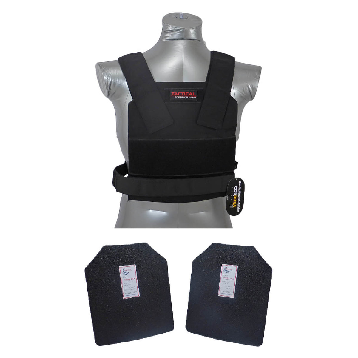Tactical Scorpion Gear - Level III+ / AR500 Body Armor Concealed 11 x 14 Bobcat Vest – Black