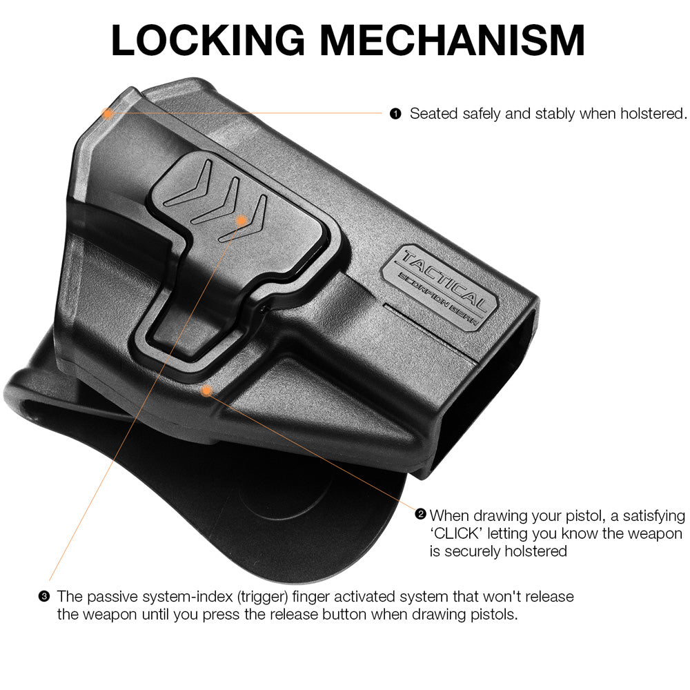 Tactical Scorpion Gear Level II Polymer Paddle Holster fits: Taurus G3