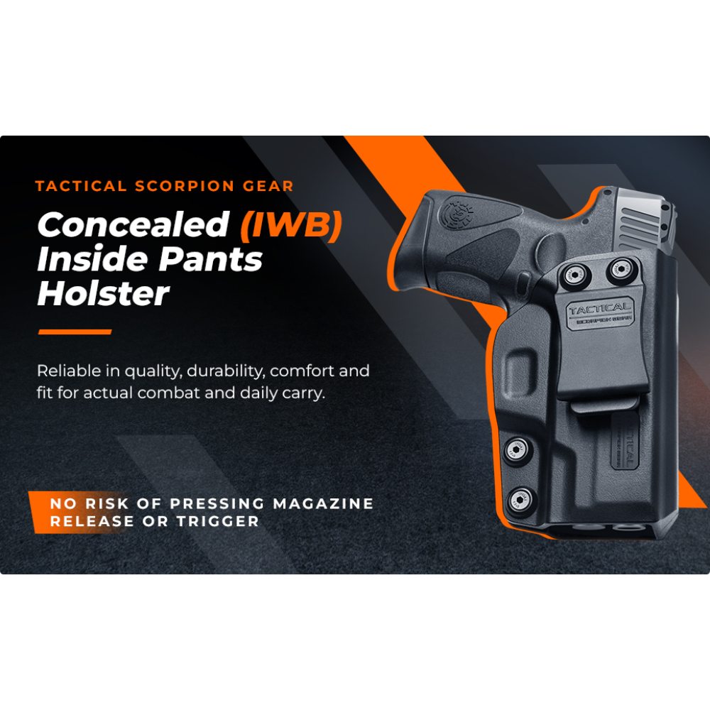 Tactical Scorpion Gear Polymer IWB Concealed Inside Pants Holster Fits: Taurus 809, 840, 845