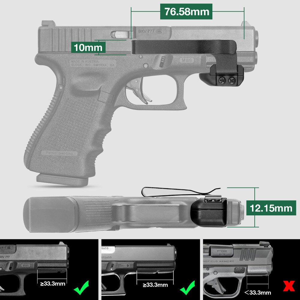 Tactical Scorpion Universal Rail Gun Clip, Low Profile Concealed Carry Gun Clip