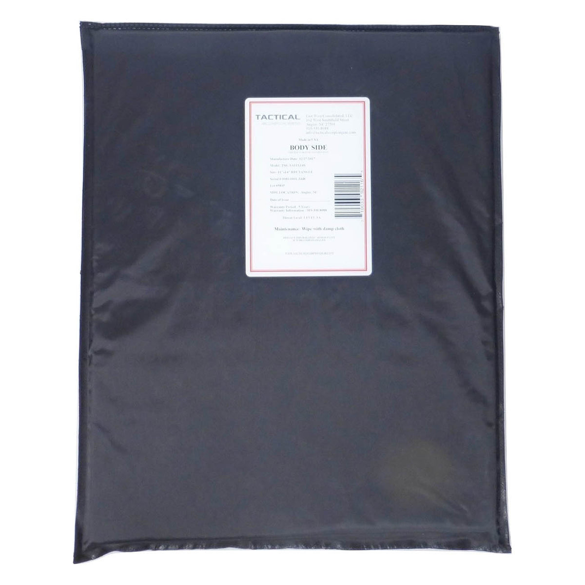 Tactical Scorpion Gear - Waterproof Level IIIA Soft Body Armor Rectangle 11" x 14" Plates | Stops .44