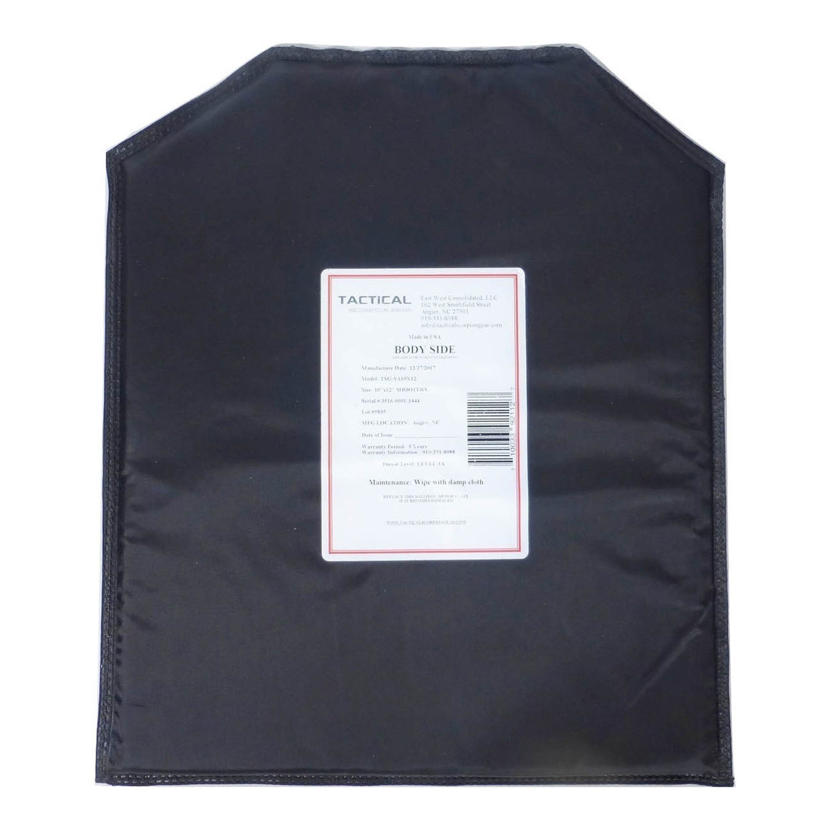 Tactical Scorpion Gear - Waterproof Level IIIA Soft Body Armor Shooters Cut 10" x 12" Plates | Stops .44
