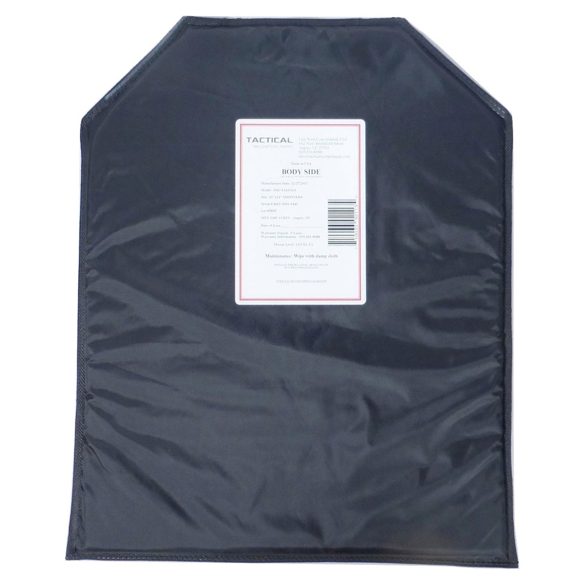 Tactical Scorpion Gear - Waterproof Level IIIA Soft Body Armor Shooters Cut 11" x 14" Plates | Stops .44
