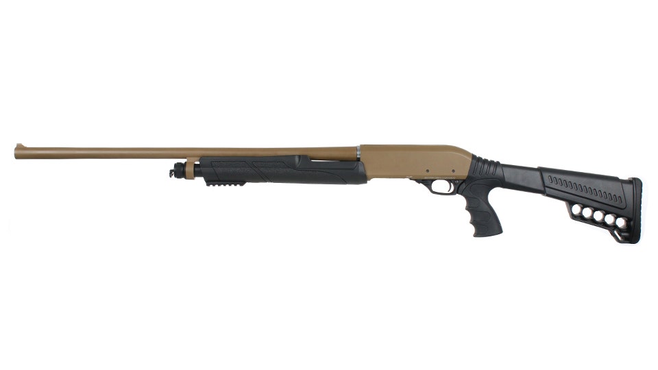 PUMP ACTION 12 Gauge SHOTGUN Cerakote Plating, 26" 4140 Drilled Steel Barrel, 5 + 1 Magazine Capacity