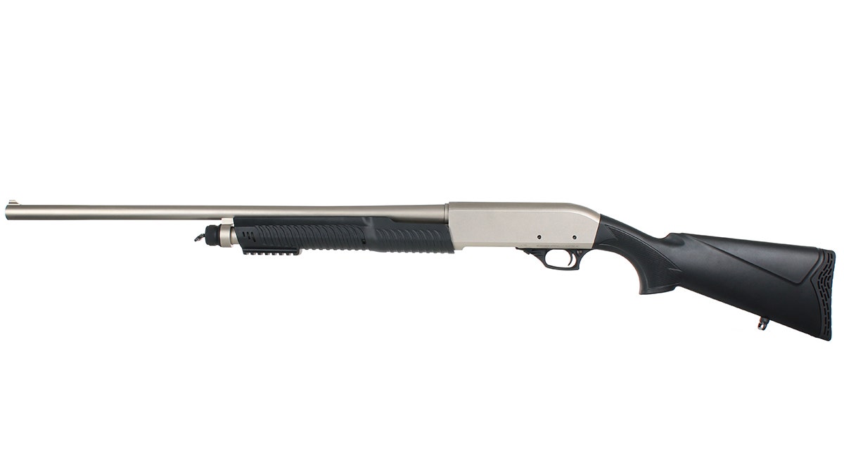 PUMP ACTION 12 Gauge SHOTGUN featuring 26" 4140 Drilled Steel Barrel 5 + 1 Magazine Capacity