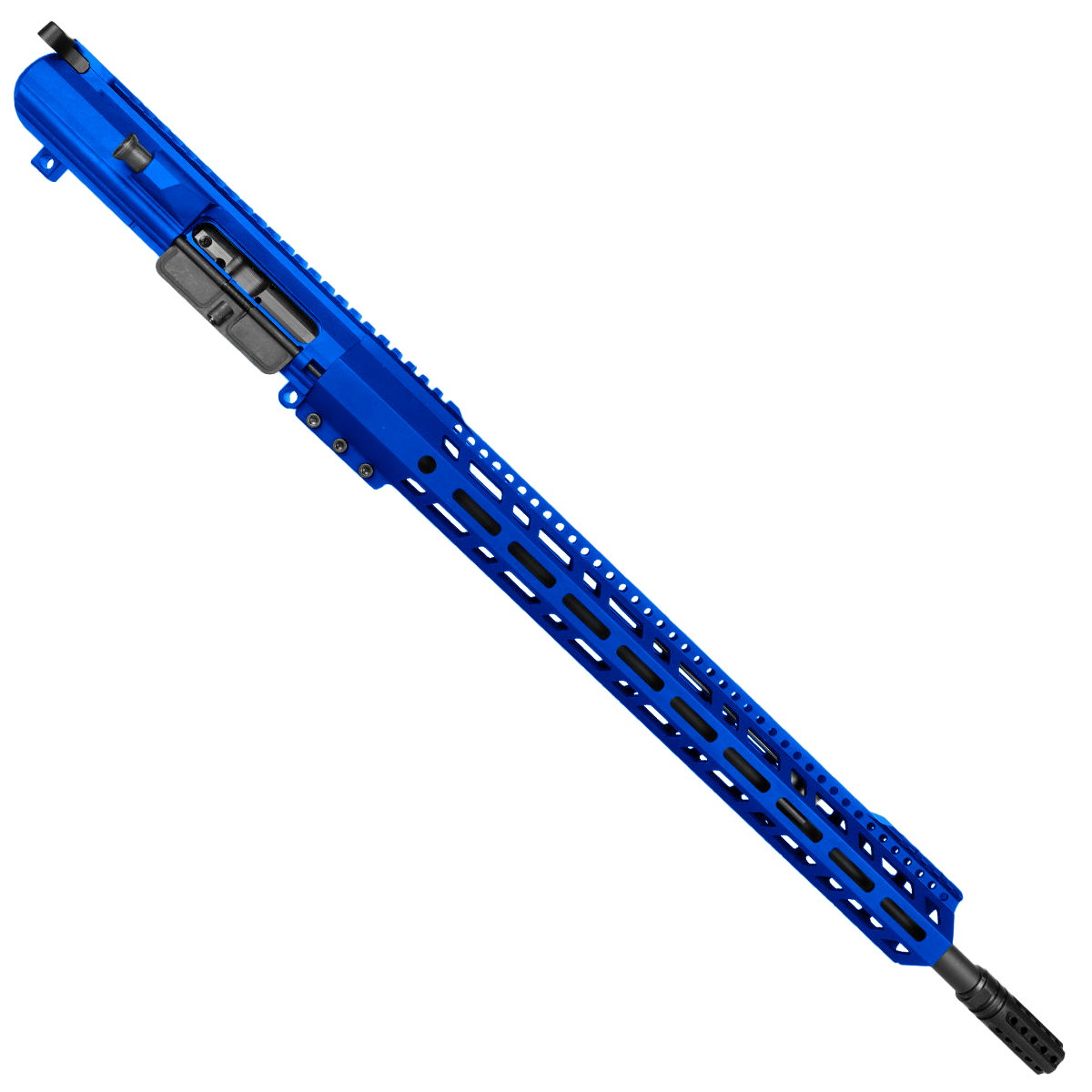 AR10/LR.308 RIFLE UPPER ASSEMBLY 20" BARREL 18" CUSTOM BEVEL CUT M-LOK HANDGUARD - FLAME BLUE
