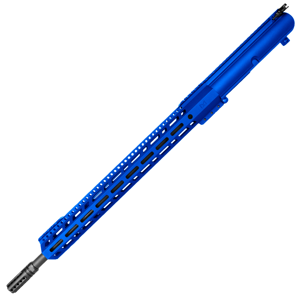 AR10/LR.308 RIFLE UPPER ASSEMBLY 20" BARREL 18" CUSTOM BEVEL CUT M-LOK HANDGUARD - FLAME BLUE