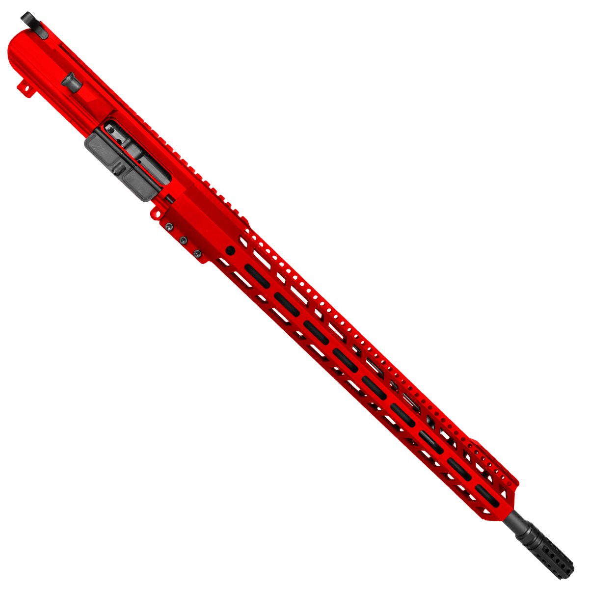 AR10/LR.308 RIFLE UPPER ASSEMBLY 20" BARREL 18" CUSTOM BEVEL CUT M-LOK HANDGUARD - Red