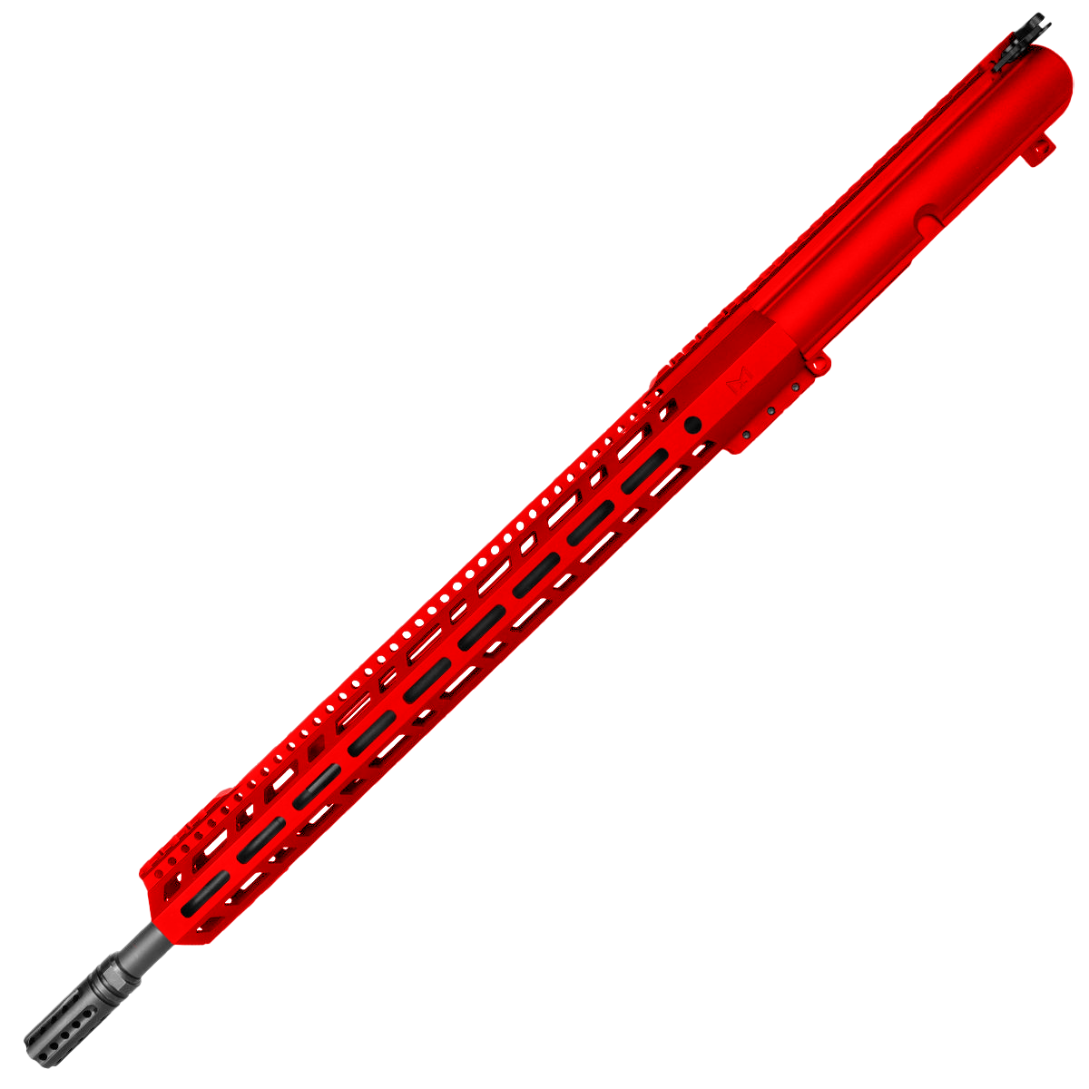 AR10/LR.308 RIFLE UPPER ASSEMBLY 20" BARREL 18" CUSTOM BEVEL CUT M-LOK HANDGUARD - Red