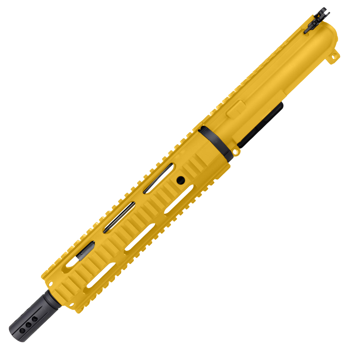 AR15 .223/5.56 Pistol Upper Assembly 10" Quadrail Handguard Complete w/ Charging Handle - Gold
