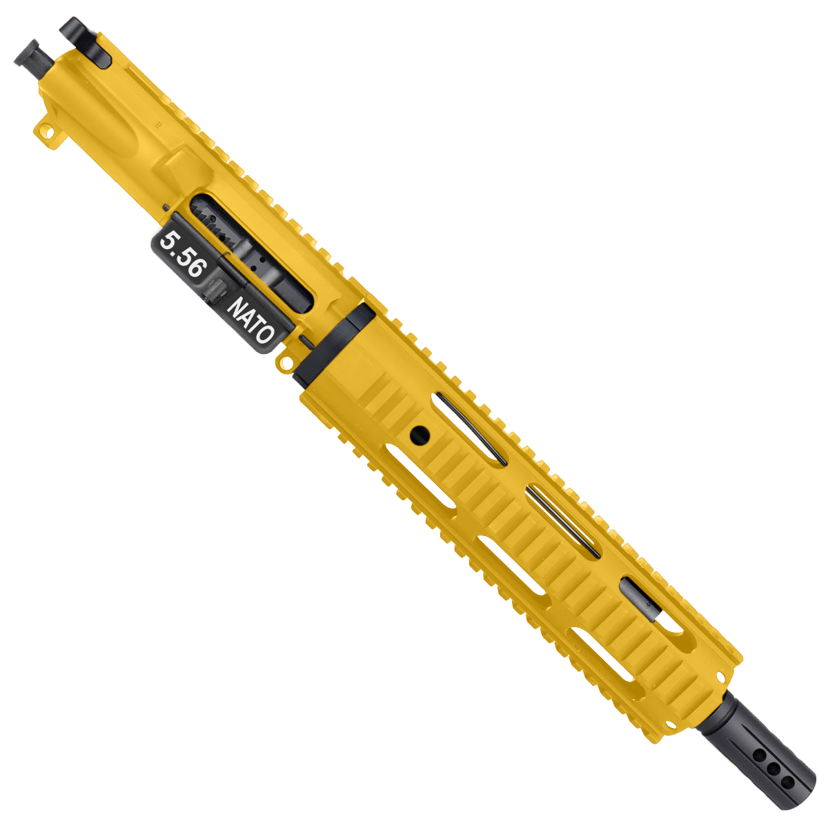 AR15 .223/5.56 Pistol Upper Assembly 10" Quadrail Handguard Complete w/ Charging Handle - Gold