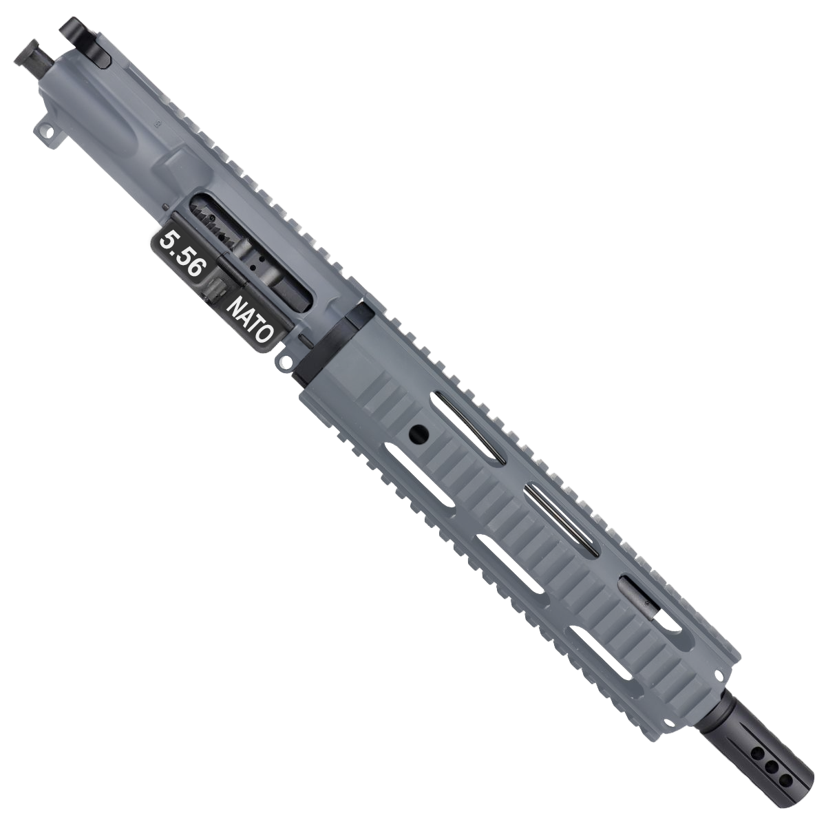 AR15 .223/5.56 Pistol Upper Assembly 10" Quadrail Handguard Complete w/ Charging Handle - Sniper Grey