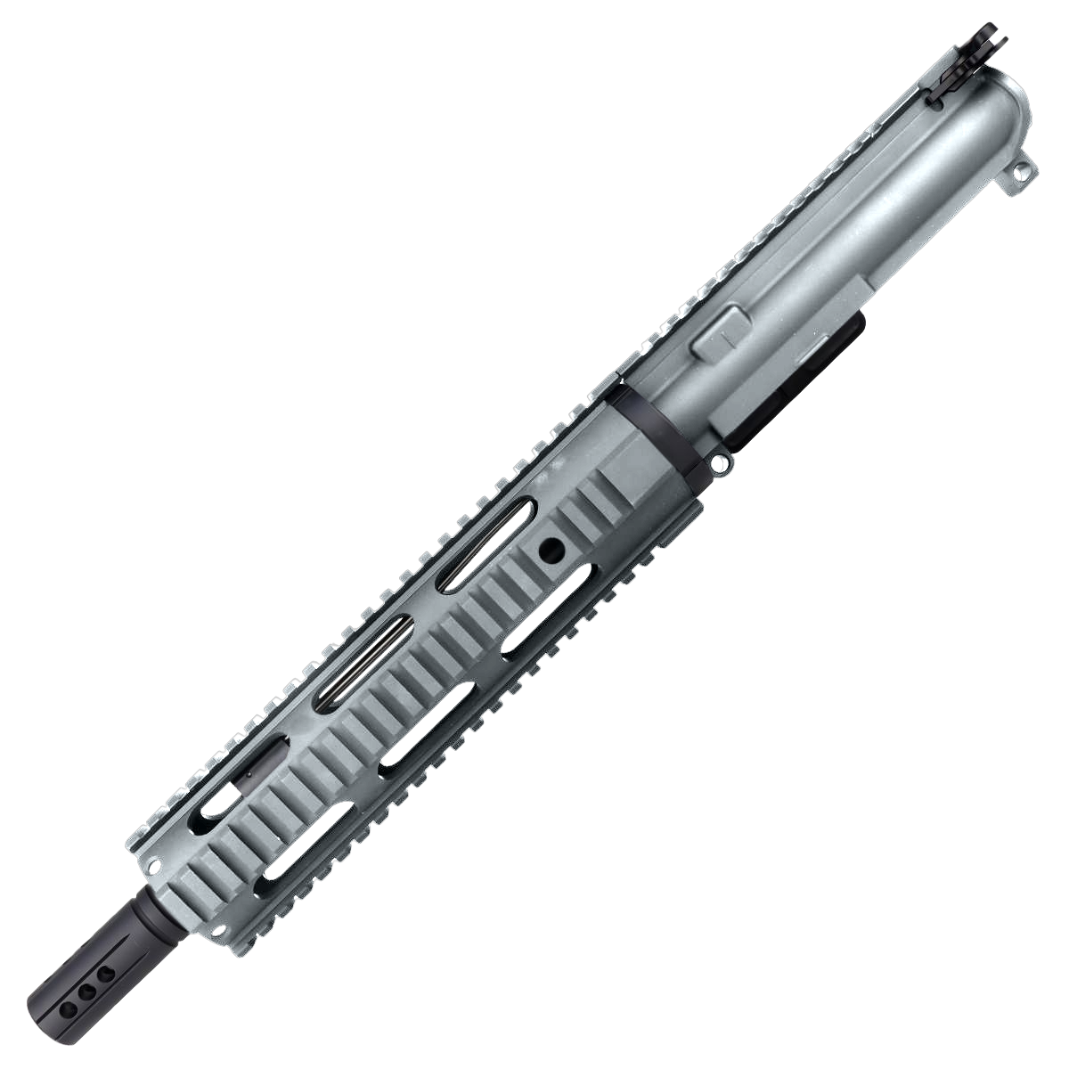 AR15 .223/5.56 Pistol Upper Assembly 10" Quadrail Handguard Complete w/ Charging Handle - Tungsten