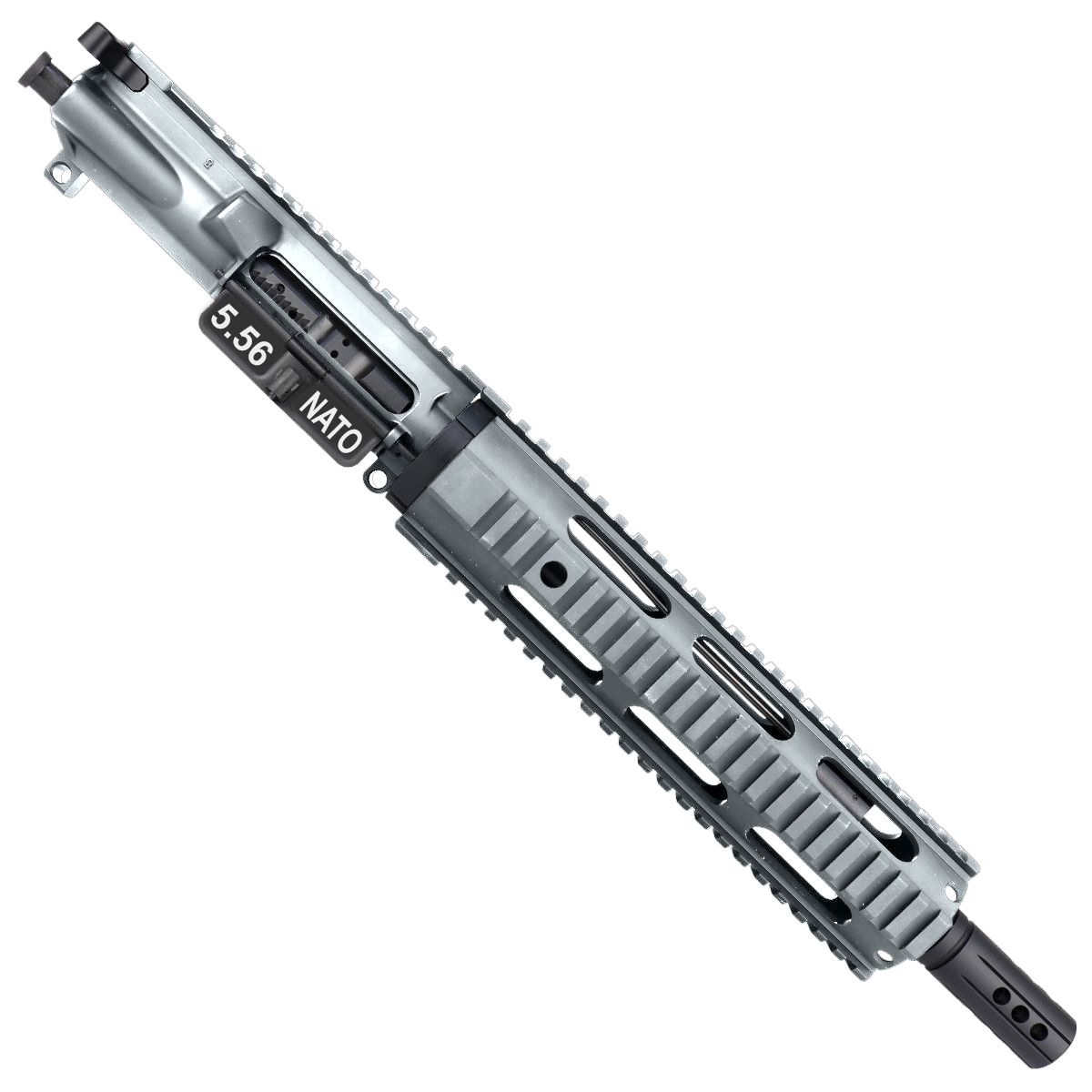 AR15 .223/5.56 Pistol Upper Assembly 10" Quadrail Handguard Complete w/ Charging Handle - Tungsten