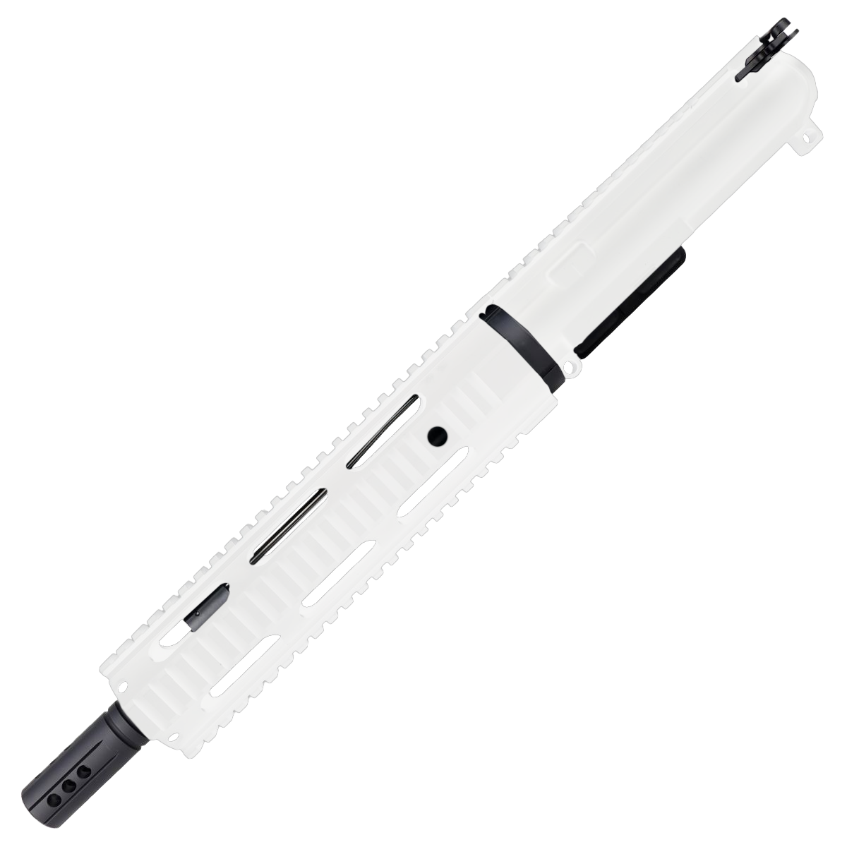 AR15 .223/5.56 Pistol Upper Assembly 10" Quadrail Handguard Complete w/ Charging Handle - White