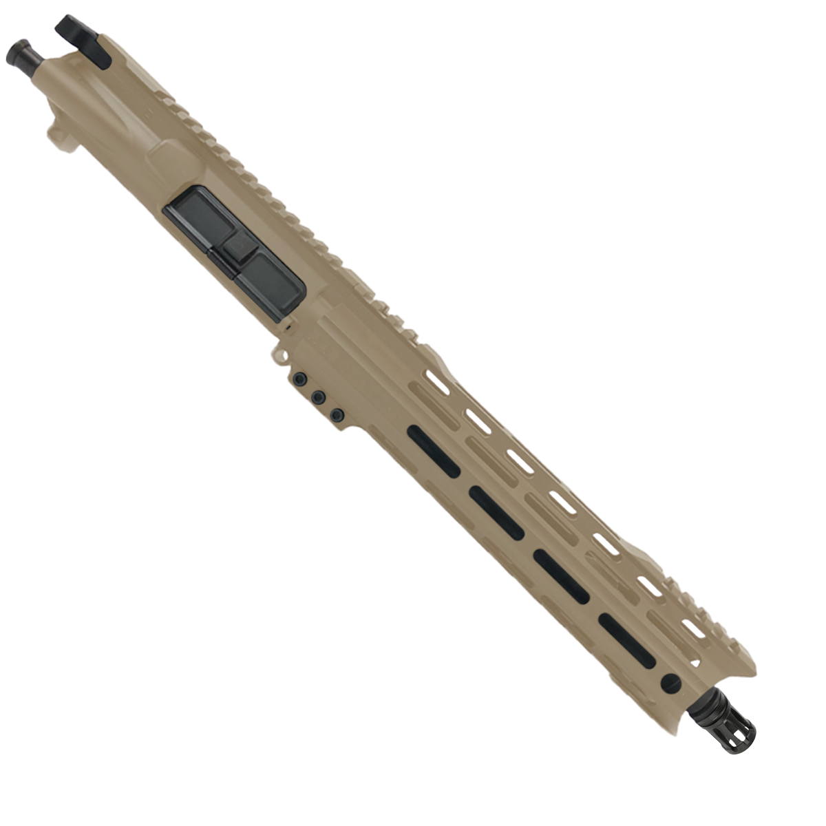 AR15 .223/5.56 Pistol Upper Assembly 10" Barrel Custom 10" Top Cut Hybrid MLOK Handguard Complete w/ Charging Handle - Flat Dark Earth