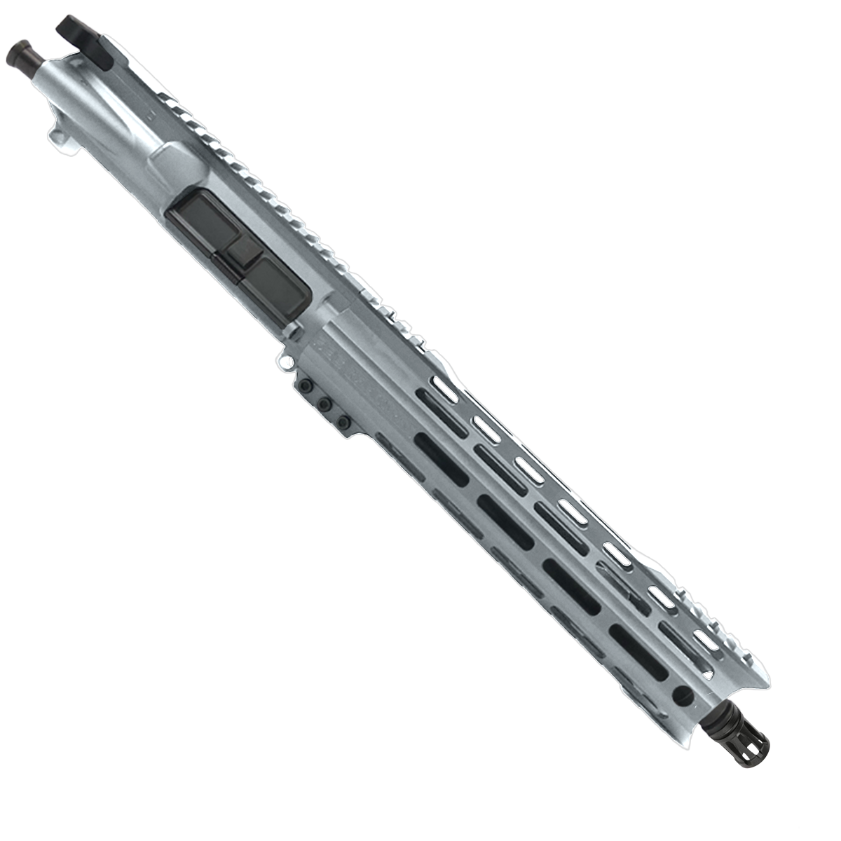 AR15 .223/5.56 Pistol Upper Assembly 10" Barrel Custom 10" Top Cut Hybrid MLOK Handguard Complete w/ Charging Handle - Tungsten Gray