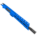 AR15 .223/5.56 Pistol Upper Assembly 10" Barrel Custom 10" Slanted MLOK Handguard Complete w/ Charging Handle - Flame Blue