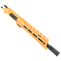 AR15 .223/5.56 Pistol Upper Assembly 10" Barrel Custom 10" Slanted MLOK Handguard Complete w/ Charging Handle - Tequila Sunrise Orange