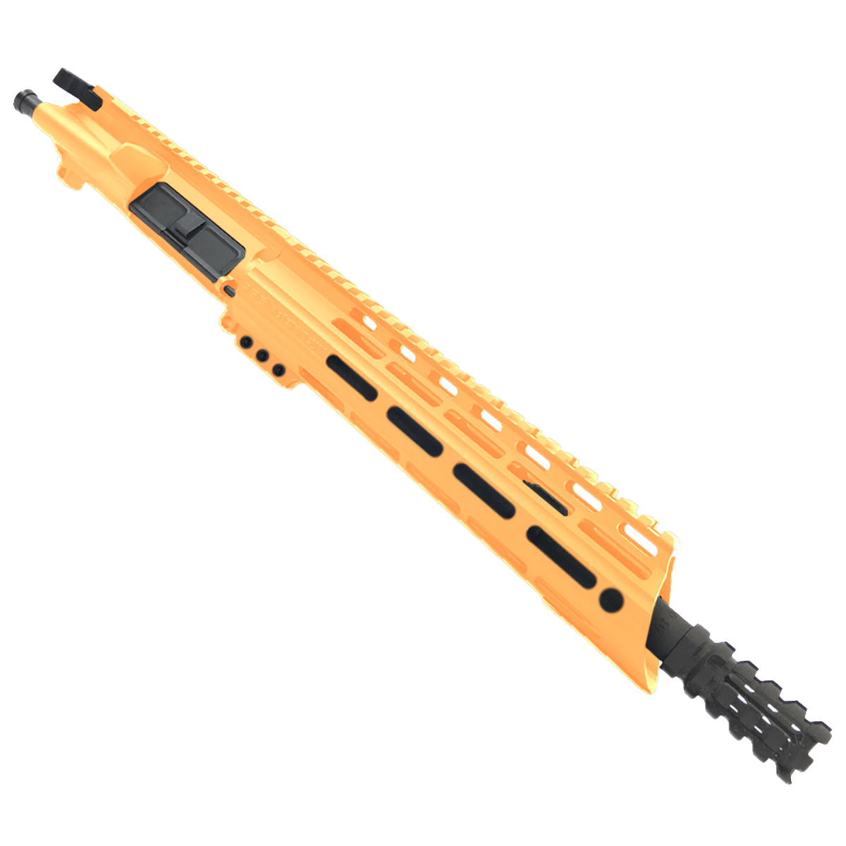 AR15 .223/5.56 Pistol Upper Assembly 10" Barrel Custom 10" Slanted MLOK Handguard Complete w/ Charging Handle - Tequila Sunrise Orange