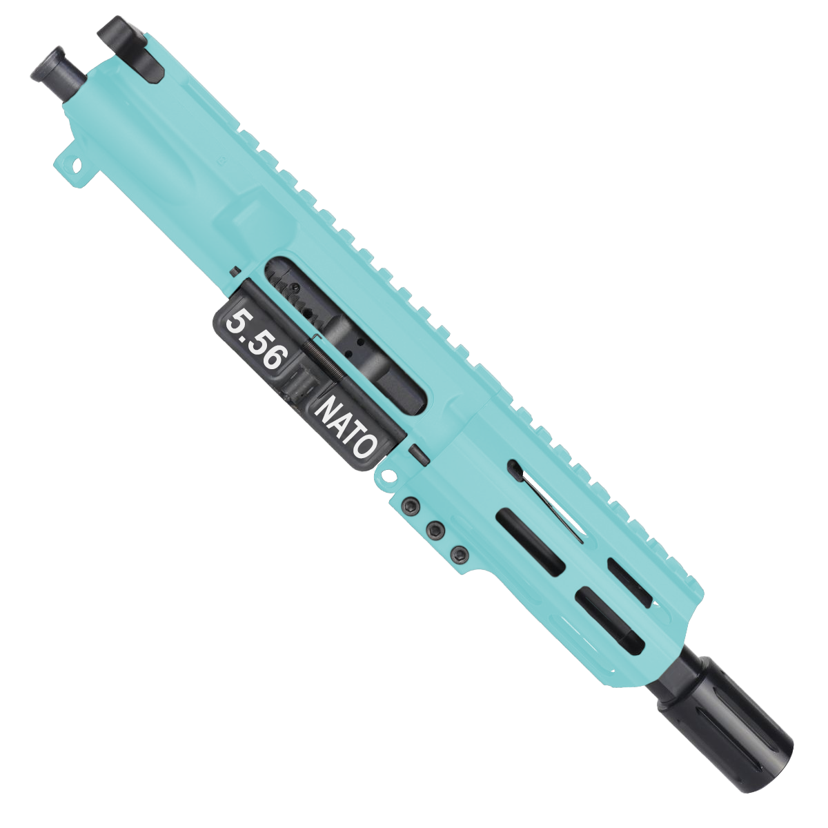 AR15 Micro Pistol Build Kit 556 NATO 5" Barrel 4" M-Lok Handguard - Robins Egg Blue