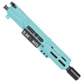 AR15 .223/5.56 Micro Pistol Upper Assembly 5" Barrel MLOK Handguard w/ Charging Handle - Robbin's Egg Blue