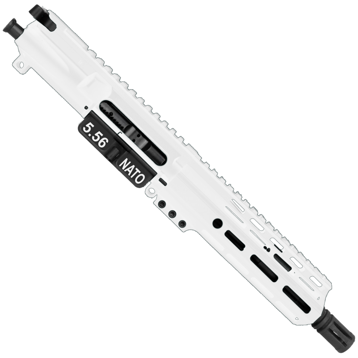 AR15 .223/5.56 Pistol Upper Assembly 7.5' Barrel MLOK Handguard Complete w/ Charging Handle - White