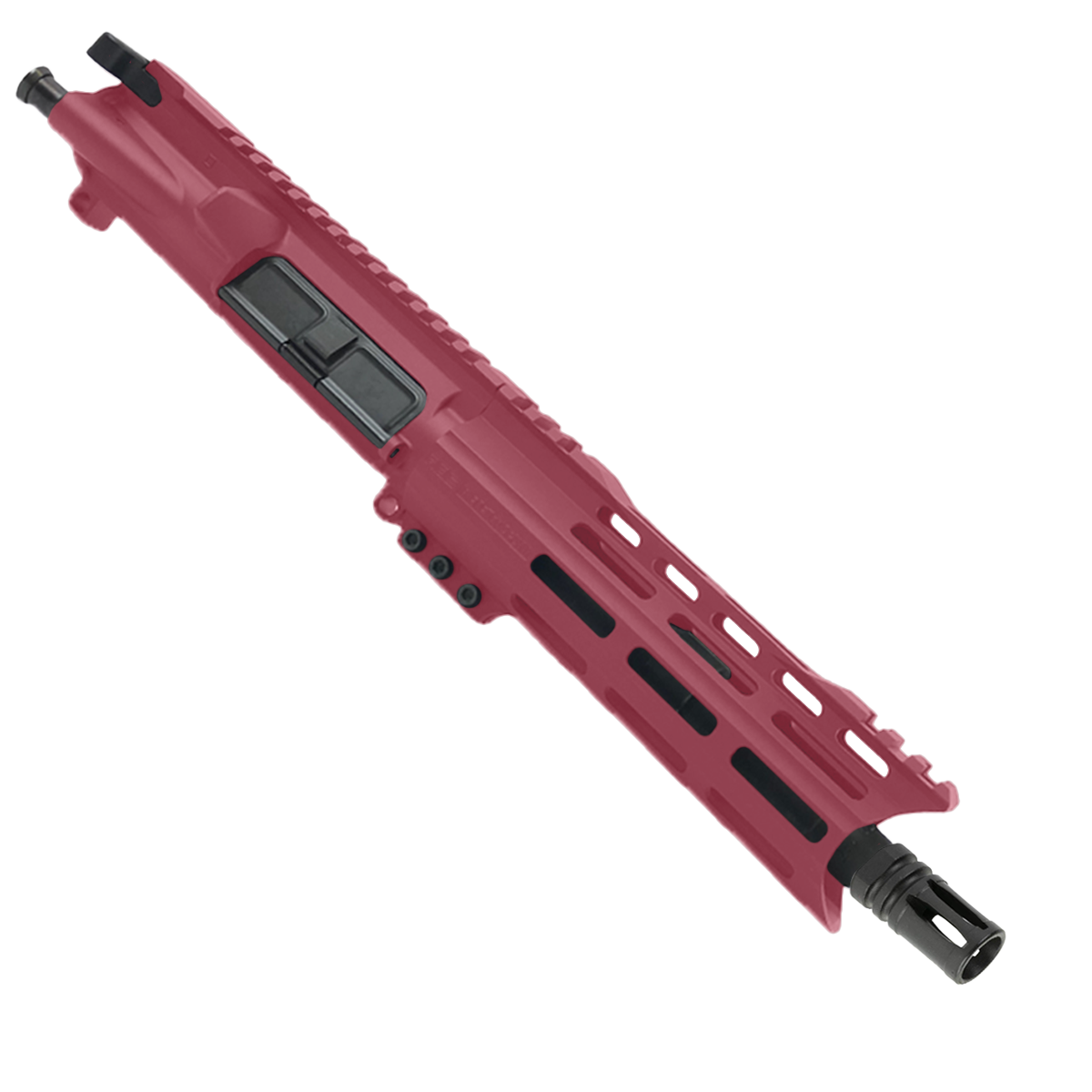 AR15 .223/5.56 Pistol Upper Assembly 7" Barrel Custom 7" Top Cut Hybrid MLOK Handguard Complete w/ Charging Handle - Cranberry Frost