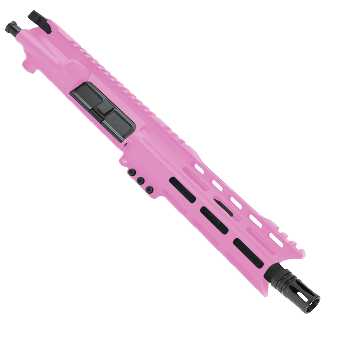 AR15 .223/5.56 Pistol Upper Assembly 7" Barrel Custom 7" Top Cut Hybrid MLOK Handguard Complete w/ Charging Handle - Sig Pink