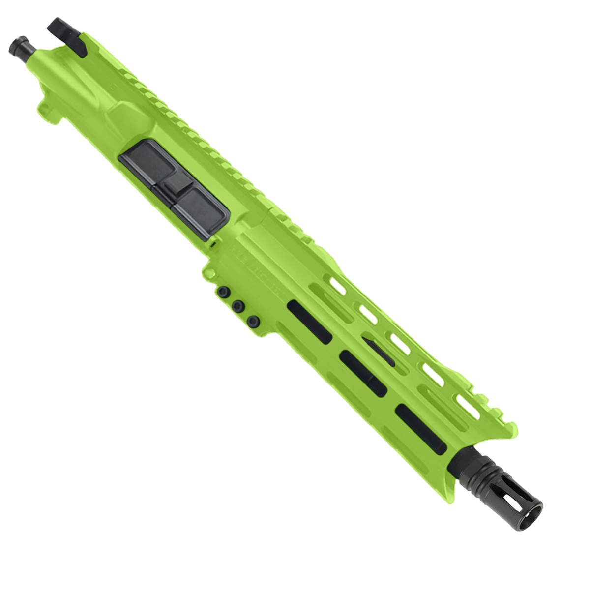 AR15 .223/5.56 Pistol Upper Assembly 7" Barrel Custom 7" Top Cut Hybrid MLOK Handguard Complete w/ Charging Handle - Zombie Green