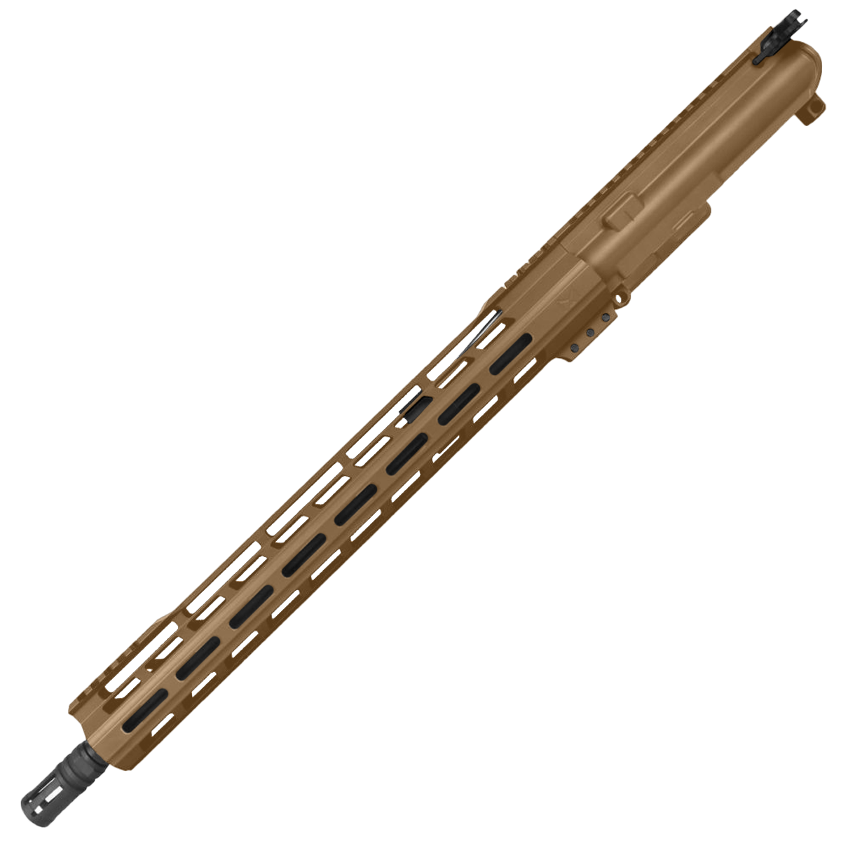 AR-15 .223 5.56 Complete Upper Build Assembly 16" Barrel 15" Lightweight Hybrid MLOK Handguard -Burnt Bronze