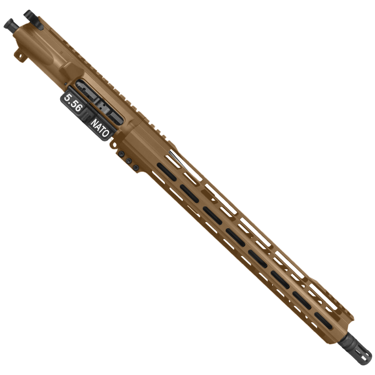 AR-15 .223 5.56 Complete Upper Build Assembly 16" Barrel 15" Lightweight Hybrid MLOK Handguard -Burnt Bronze