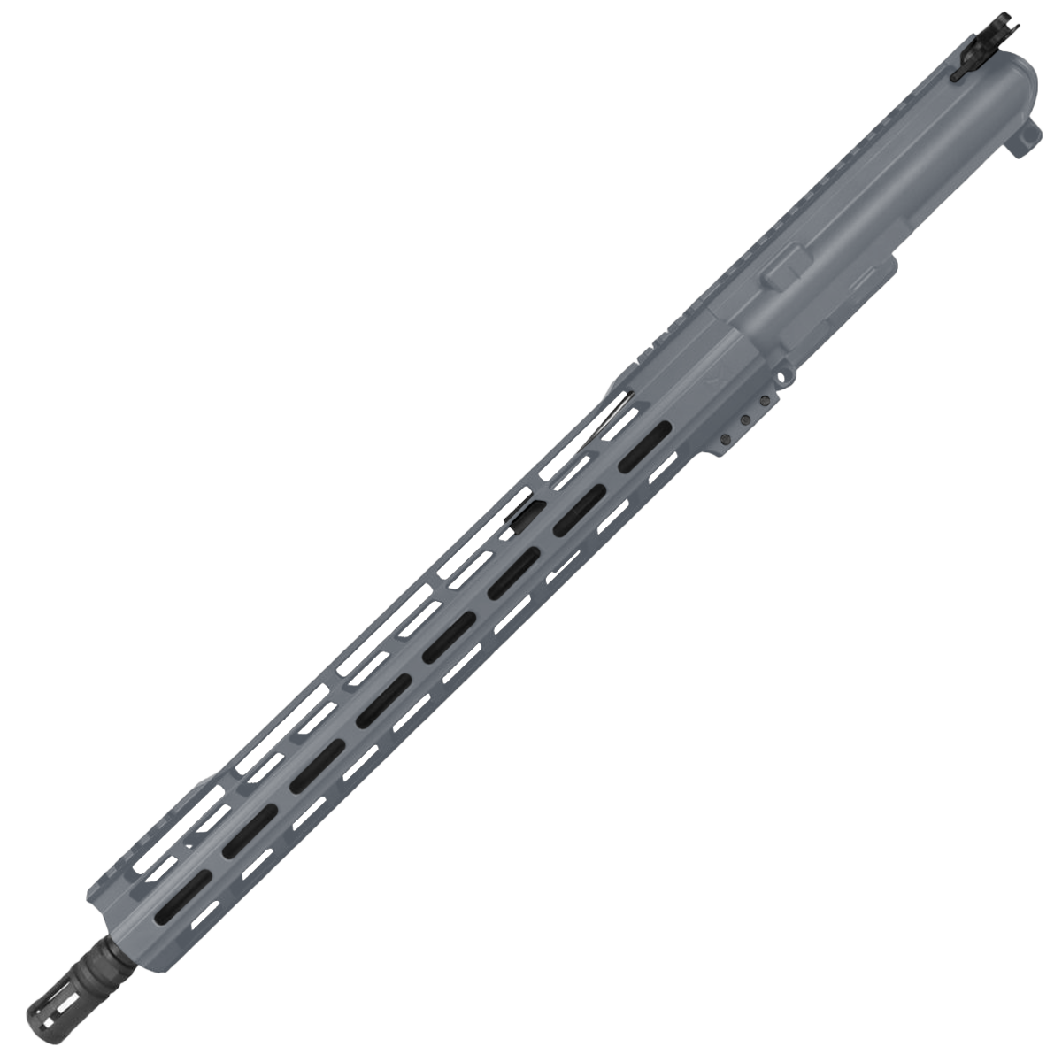 AR-15 .223 5.56 Complete Upper Build Assembly 16" Barrel 15" Lightweight Hybrid MLOK Handguard -Sniper Grey