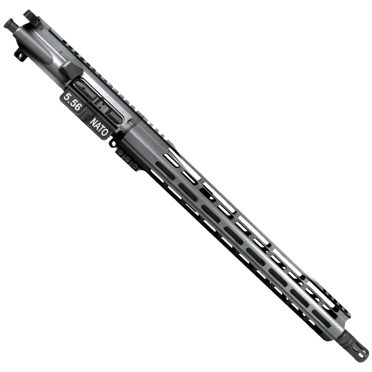 AR-15 .223 5.56 Complete Upper Build Assembly 16" Barrel 15" Lightweight Hybrid MLOK Handguard - Tungsten Gray