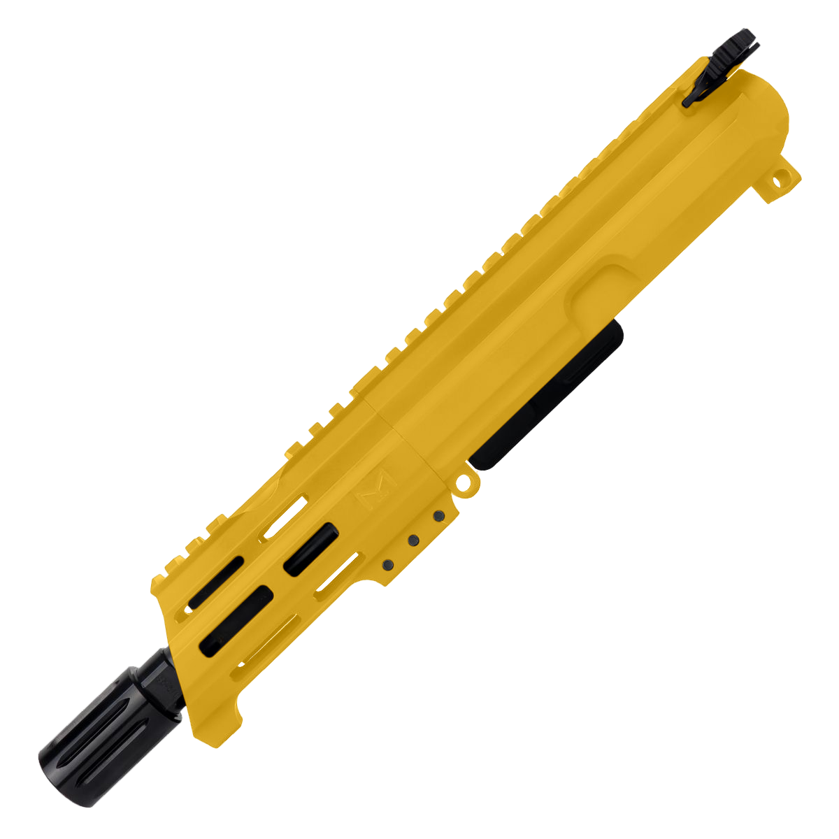 AR15 .223/5.56 Micro Pistol Upper Assembly 5" Barrel Custom 5" Top Cut Custom MLOK Handguard Complete w/ Charging Handle- Gold
