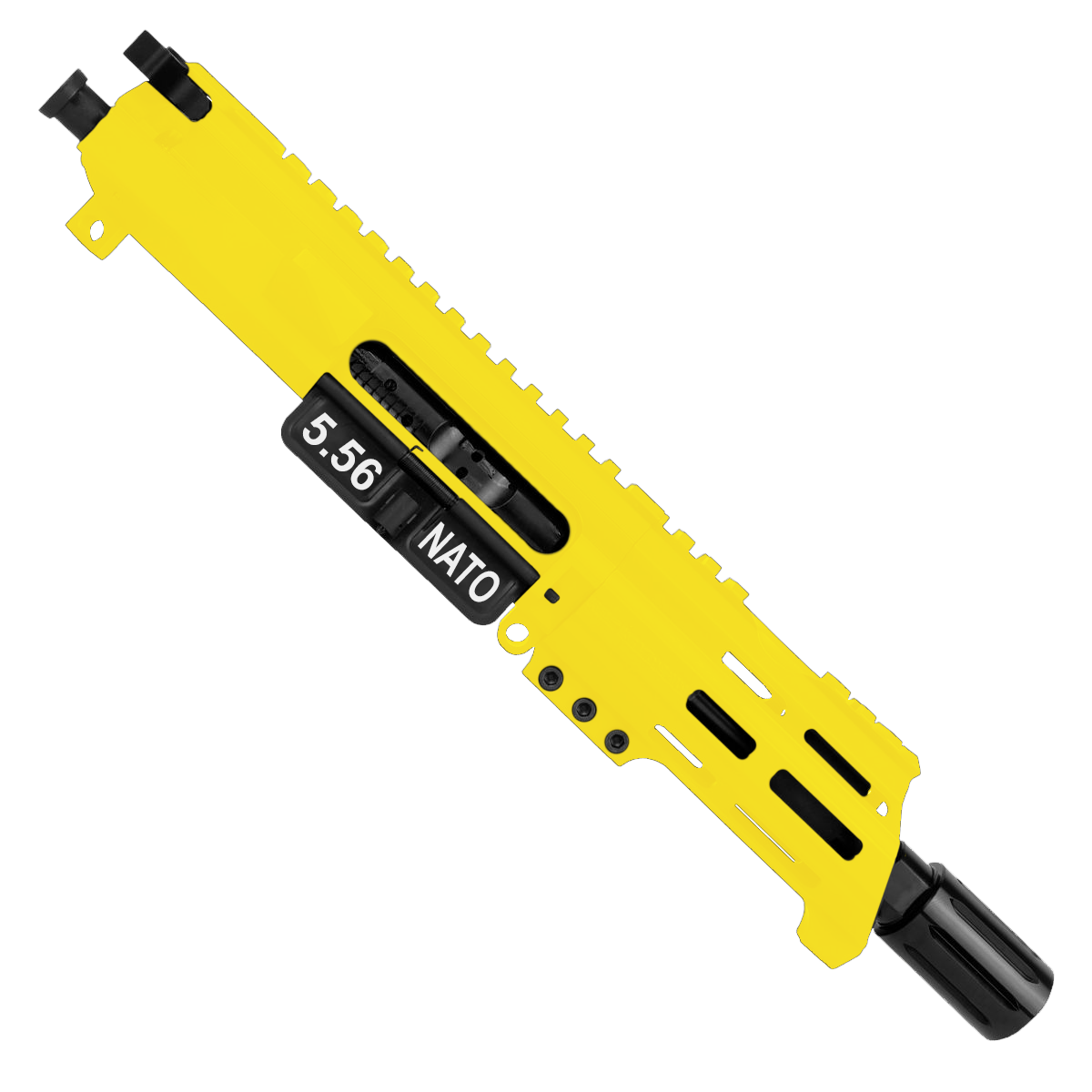 AR15 .223/5.56 Micro Pistol Upper Assembly 5" Barrel Custom 5" Top Cut Custom MLOK Handguard Complete w/ Charging Handle- Lemon Zest