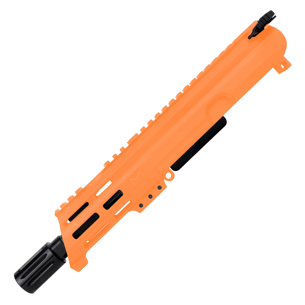 AR15 .223/5.56 Micro Pistol Upper Assembly 5" Barrel Custom 5" Top Cut Custom MLOK Handguard Complete w/ Charging Handle- Tequila Sunrise Orange
