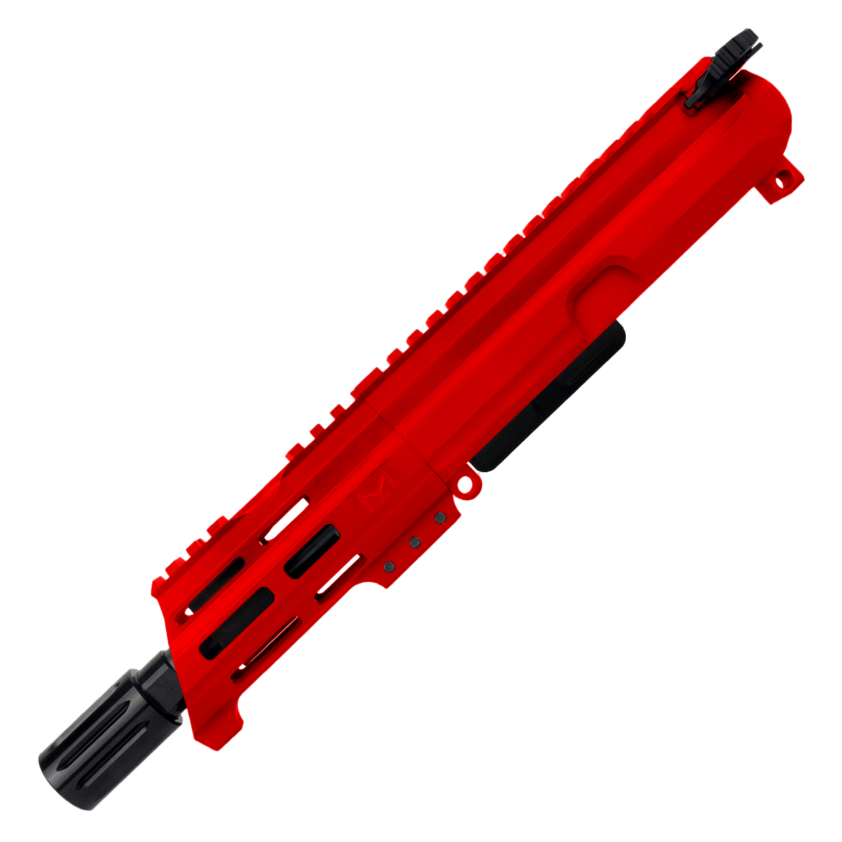 AR15 .223/5.56 Micro Pistol Upper Assembly 5" Barrel Custom 5" Top Cut Custom MLOK Handguard Complete w/ Charging Handle-RED