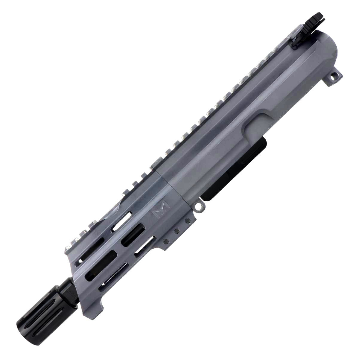 AR15 .223/5.56 Micro Pistol Upper Assembly 5" Barrel Custom 5" Top Cut Custom MLOK Handguard Complete w/ Charging Handle-TUNGSTEN