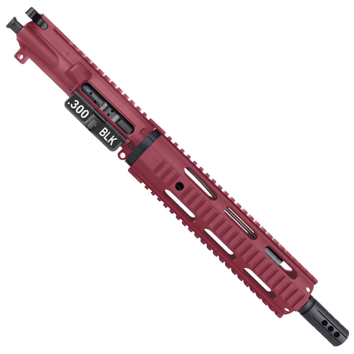 AR15 .300 Blackout Pistol Upper Assembly 10" Quadrail Handguard Complete w/ Charging Handle - Cranberry Frost