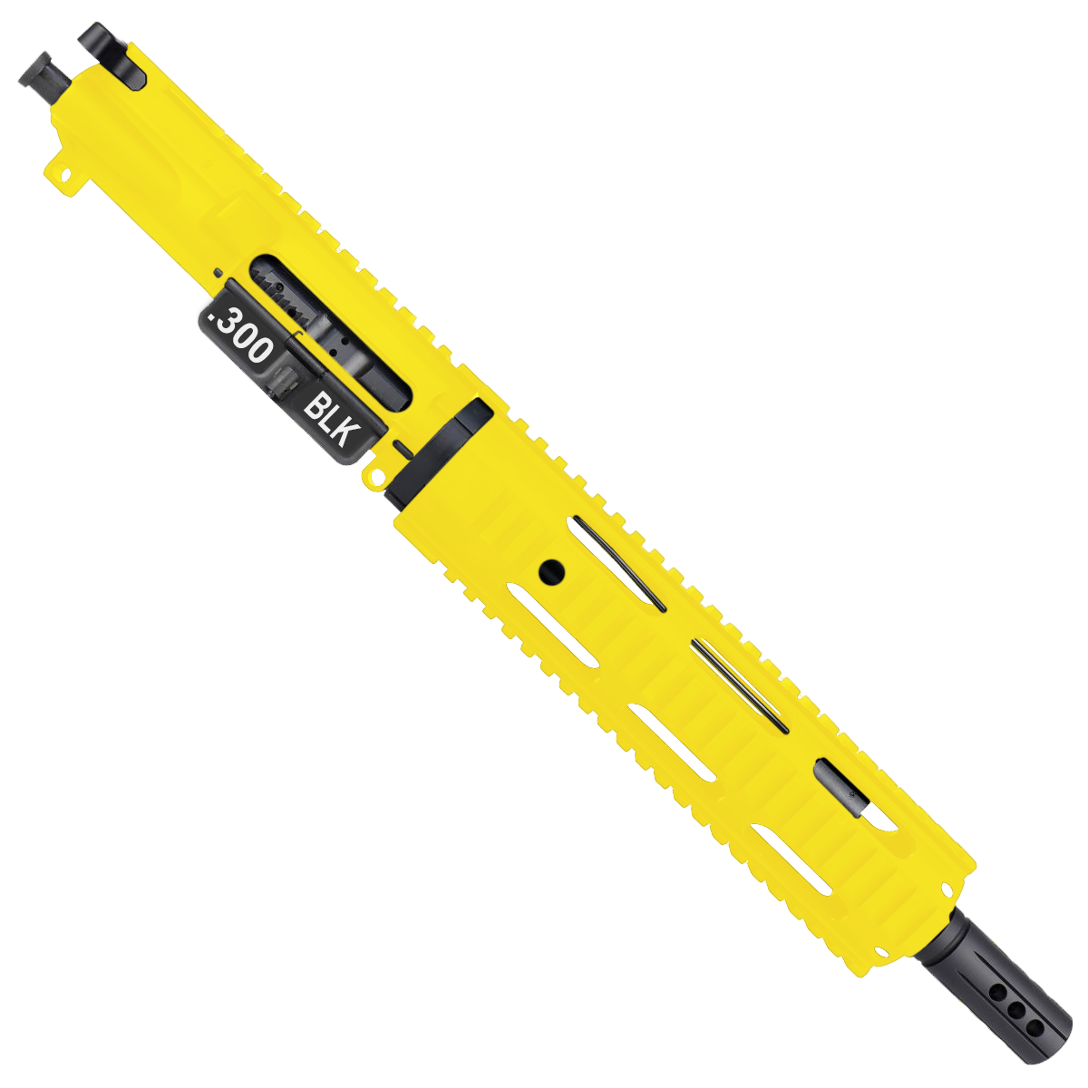 AR15 .300 Blackout Pistol Upper Assembly 10" Quadrail Handguard Complete w/ Charging Handle - Lemon Zest