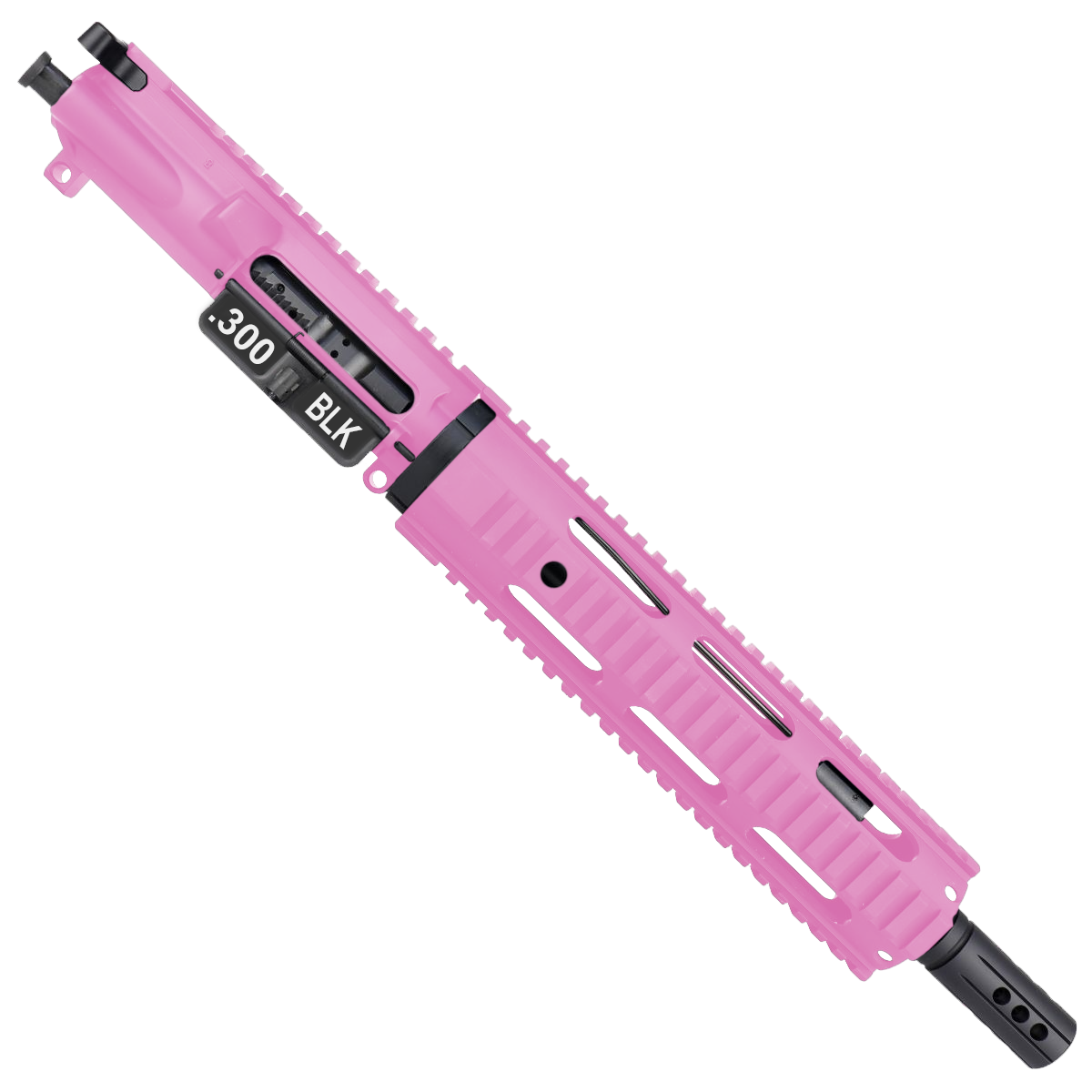 AR15 .300 Blackout Pistol Upper Assembly 10" Quadrail Handguard Complete w/ Charging Handle - Sig Pink