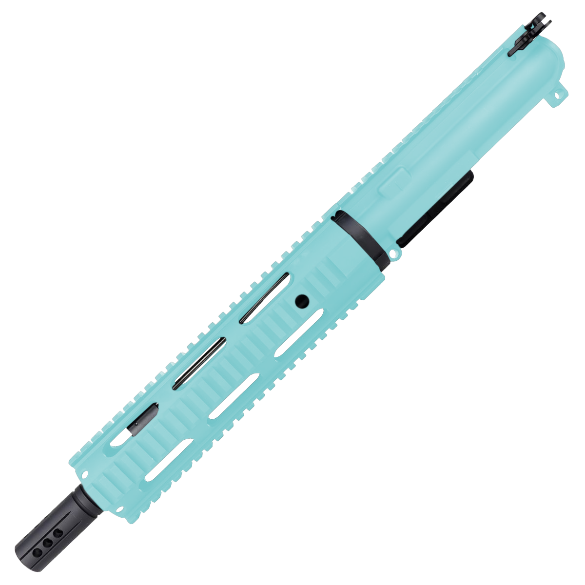 AR15 .300 Blackout Pistol Upper Assembly 10" Quadrail Handguard Complete w/ Charging Handle - Robins Egg Blue